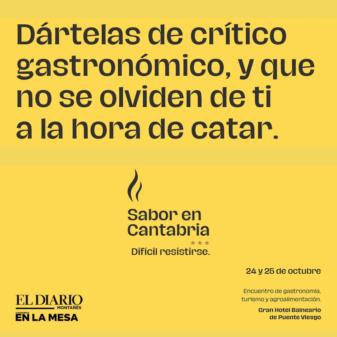 Creatividad amarilla con el texto Dártelas de crítico gastronómico, y que no se olviden de ti a la hora de catar